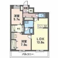 オカバ姫路青山シャーメゾンBの間取り