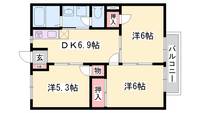 グリーンコーポ上柳B202の間取り