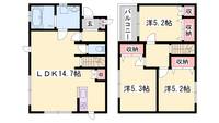 兵庫県姫路市飾磨区上野田6丁目(一戸建)の賃貸物件Cの間取り