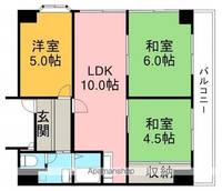 滋賀県近江八幡市鷹飼町の賃貸マンションの間取り
