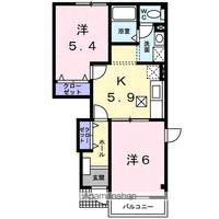 和歌山県御坊市塩屋町北塩屋の賃貸アパートの間取り