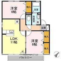 レスパス A棟A202の間取り