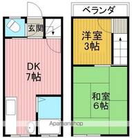 大阪府豊中市螢池南町2丁目の賃貸テラスハウスの間取り