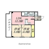 岡山県岡山市北区表町2丁目の賃貸マンションの間取り