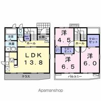 埼玉県さいたま市岩槻区本丸3丁目の賃貸アパートの間取り