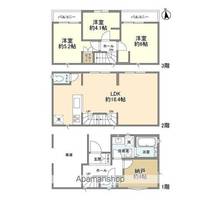 埼玉県さいたま市浦和区上木崎6丁目(一戸建)の賃貸物件の間取り