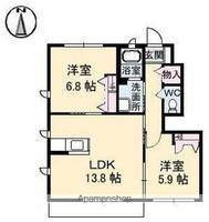香川県高松市上林町の賃貸アパートの間取り