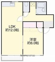 岡山県岡山市東区西大寺松崎の賃貸アパートの間取り