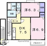 レフィナード朝日台Aの間取り