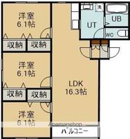 グランメールⅣ401の間取り