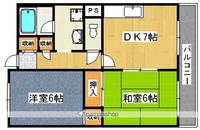 大阪府大阪市住吉区長居東4丁目の賃貸マンションの間取り