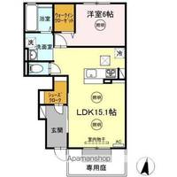 香川県高松市上林町の賃貸アパートの間取り