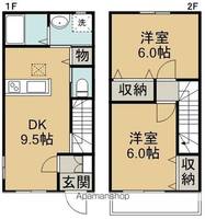 埼玉県川越市今成4丁目の賃貸テラスハウスの間取り