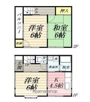 埼玉県三郷市戸ケ崎1丁目の賃貸テラスハウスの間取り