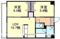 岡山県倉敷市玉島上成の賃貸マンションの間取り