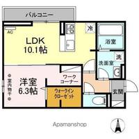 香川県高松市屋島西町の賃貸アパートの間取り