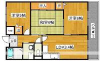 大阪府堺市北区北花田町3丁の賃貸マンションの間取り