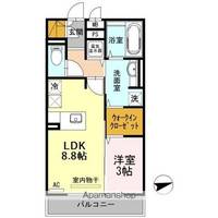 滋賀県大津市唐橋町の賃貸アパートの間取り