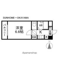岡山県岡山市中区中井4丁目の賃貸マンションの間取り