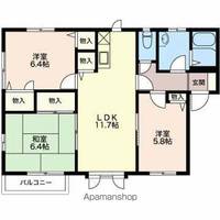 長野県松本市井川城1丁目の賃貸アパートの間取り