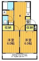 福島県郡山市亀田1丁目の賃貸マンションの間取り
