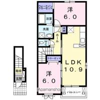 熊本県宇土市境目町の賃貸アパートの間取り