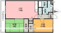 愛媛県松山市森松町の賃貸マンション102の間取り