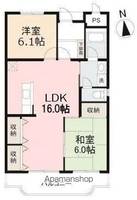 サンヴェール木太 北棟305の間取り