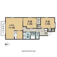 愛知県名古屋市守山区桔梗平2丁目の賃貸アパートの間取り
