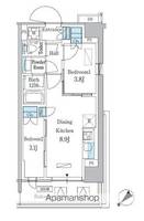 東京都品川区南大井1丁目の賃貸マンションの間取り