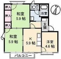 屋島フレグランスA201の間取り