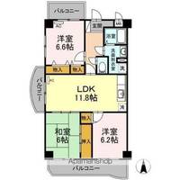 岡山県岡山市北区平田の賃貸マンションの間取り