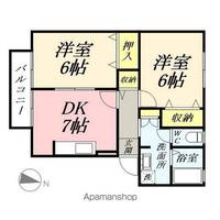 岡山県岡山市北区辛川市場の賃貸アパートの間取り