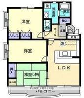 香川県高松市扇町2丁目の賃貸マンションの間取り