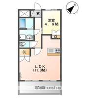 熊本県八代市上野町の賃貸アパートの間取り