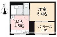 香川県高松市楠上町1丁目の賃貸マンションの間取り
