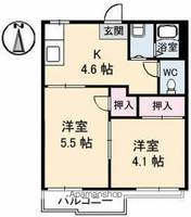 ハイツあかね B棟の間取り