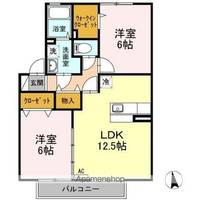 香川県高松市六条町の賃貸アパートB203の間取り