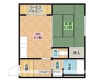 大阪府岸和田市上野町東の賃貸マンションの間取り
