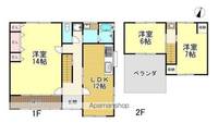 広島県福山市神辺町大字下竹田(一戸建)の賃貸物件戸建ての間取り