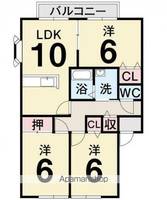 レインボーハイツA102の間取り