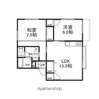 岡山県岡山市東区西大寺松崎の賃貸アパートの間取り