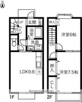 岐阜県本巣郡北方町柱本南2丁目の賃貸テラスハウスの間取り