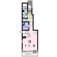 愛媛県伊予市下吾川の賃貸アパート106の間取り