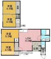 大阪府豊中市螢池北町2丁目(一戸建)の賃貸物件の間取り