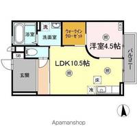 岡山県岡山市北区平田の賃貸アパートの間取り