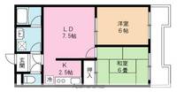 パークサイドハウス河辺206の間取り