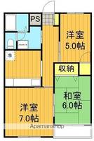 福島県郡山市桑野2丁目の賃貸マンションの間取り
