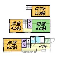 千葉県柏市南逆井1丁目の賃貸テラスハウスの間取り