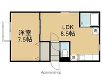 岩手県盛岡市上堂2丁目の賃貸アパートの間取り